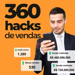 Imagem de capa para o Ebook +360 Hacks de Vendas