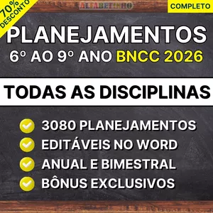 Imagem do curso Planejamentos - 6º ao 9º ano - BNCC 2026