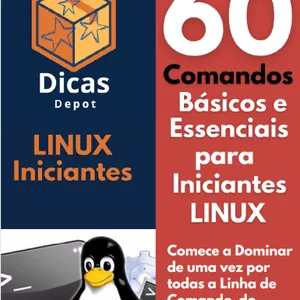 Imagem de capa para o Ebook 60 Comandos Essenciais para Iniciantes no LINUX