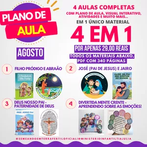 Imagem de capa para o Ebook PLANEJAMENTO DE AULA PERSONALIZADO PARA AGOSTO 📚📝💙 MINISTÉRIO INFANTIL - KIDS 