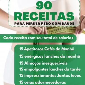 Imagem de capa para o Ebook Ebook 90 receitas para perder peso com saúde