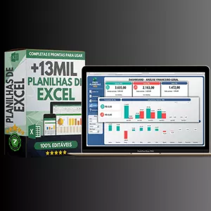 Imagem de capa para o Curso online PACOTE COM +13MIL PLANILHAS PROFISSIONAIS EM EXCEL EDITÁVEIS 