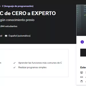 Imagen de portada para Curso online Aprende lenguaje C de CERO a EXPERTO