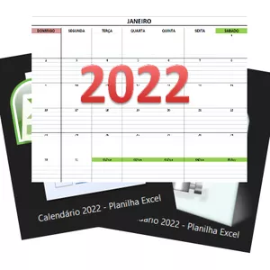 Imagem principal do produto Calendário 2022 - Planilha em Excel 