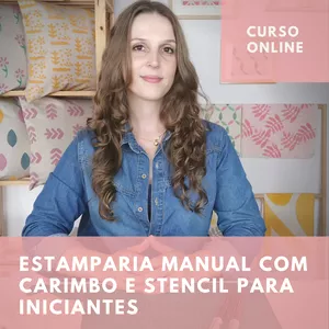 Imagem de capa para o Curso online Estamparia manual com carimbo e stencil para iniciantes