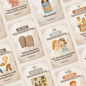 Imagem de capa para o Ebook Cards Os Dez Mandamentos