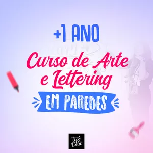 Imagem de capa para o Curso online Curso de Arte e Lettering em Paredes by Karol Stefanini 1 ano