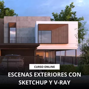 Imagen de portada para Curso online Escenas Exteriores con Sketchup y V-Ray