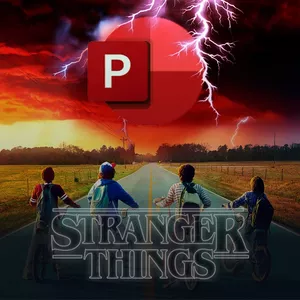 Imagem de capa para o Curso online Stranger Things - Template de PowerPoint