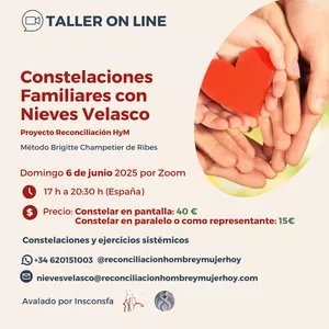 Imagen de portada para Curso online CONSTELACIÓN FAMILIAR ONLINE 6 DE JUNIO. Ya solo quedan plazas para constelar en paralelo o representando