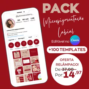 Imagem de capa para o Ebook Pack Canva Micropigmentação Labial