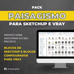 Imagem de capa para o Curso online PACOTE COM BLOCOS DE PAISAGISMO PARA SKETCHUP
