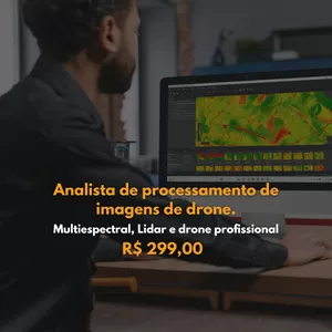 Imagem de capa para o Curso online Analista de processamento de imagens de drone - Multiespectral, Lidar e drone profissional