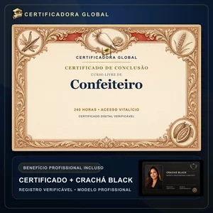 🔥 BOLSA 100% [APLICADA] - [MATRÍCULA] CURSO DE FORMAÇÃO EM CONFEITEIRO - ACESSO VITALÍCIO - CRACHÁ BLACK + REGISTRO - CASHBACK R$ 25 - BÔNUS APOSTILA EXTRA - CG