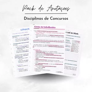Imagem de capa para o Ebook PACK DE ANOTAÇÕES - PARA CONCURSOS