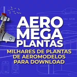 Imagem de capa para o Ebook Aero Mega Plantas para aviões aeromodelos (PDF, CAD e STL)