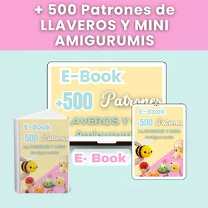 Imagen de portada para Ebook +500 patrones de llaveros y mini amigurumis 