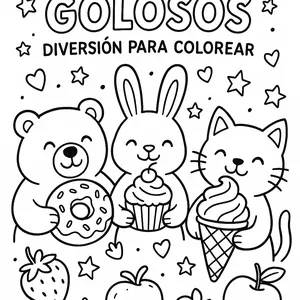 Imagen de portada para Ebook Animales Golosos: Diversión para Colorear