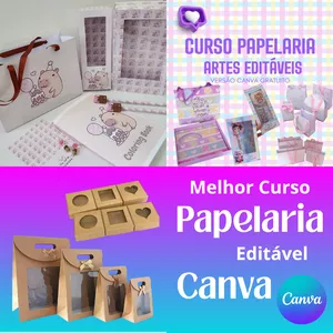 Curso Papelaria  Criativa Artes Editáveis no Canva 