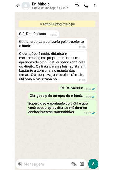 feedback cliente no WhatsApp
