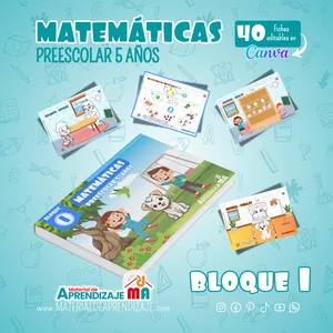 Imagen de portada para Ebook Cuadernillo de matemáticas Preescolar 5 años. Bloque 1 (EDITABLE)