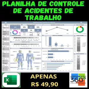 Imagem de capa para o Curso online PLANILHA DE CONTROLE DE ACIDENTES DE TRABALHO