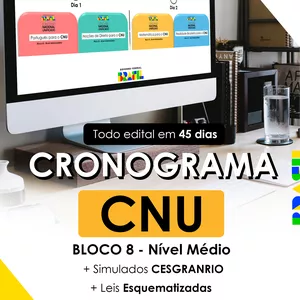 Imagem de capa para o Curso online CRONOGRAMA CNU - Bloco 8 + Guia de Estudos Completo