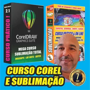 Imagem de capa para o Curso online CURSO SUBLIMAÇÃO TOTAL COREL CONFECÇÃO E GABARITOS + SUPER PACK DE ARTES