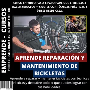 Imagen de portada para Curso online APRENDE REPARACIÓN Y MANTENIMIENTO DE BICICLETAS + BONUS DE OBSEQUIO