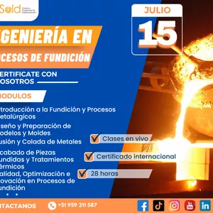 Imagen de portada para Curso online INGENIERÍA EN PROCESOS DE FUNDICIÓN