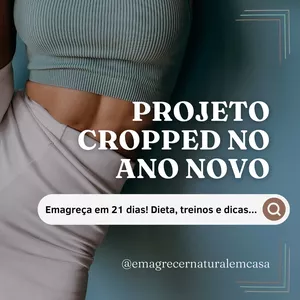 Imagem de capa para o Ebook Guia completo para secar em 21 dias e usar cropped no reveillón sem se preocupar com o bucho!