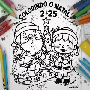 Imagem de capa para o Ebook Livro de colorir natalino 2025