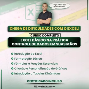 Imagem do curso EXCEL BÁSICO NA PRÁTICA: CONTROLE DE DADOS EM SUAS MÃOS