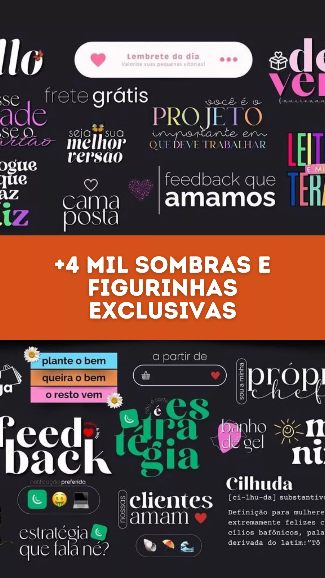 +4 MIL Sombras e Figurinhas para Stories