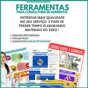 Mega Pack + 70 Ferramentas Para  Consultoria Em Alimentos -editável 