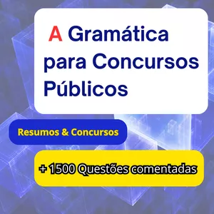 Imagem de capa para o Ebook Resumos &amp; Concursos - A Gramática para Concursos Públicos + 1500 Questões comentadas