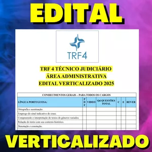 Imagem de capa para o Ebook TRF 4 TÉCNICO JUDICIÁRIO ÁREA ADMINISTRATIVA - EDITAL VERTICALIZADO 2025