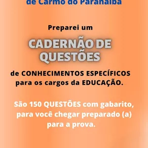 Imagem de capa para o Curso online CADERNÃO DE QUESTÕES PARA CARGOS DA EDUCAÇÃO