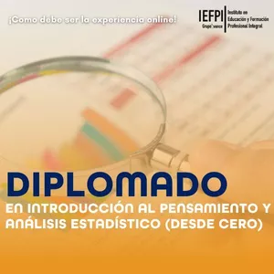 Imagen de portada para Curso online Diplomado en introducción al pensamiento y análisis estadístico con certificación profesional en fundamentos estadísticos y análisis de datos aplicados con software especializado.