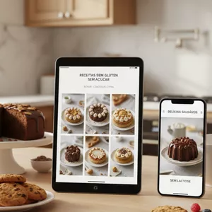 Imagem de capa para o Ebook CURSO AVANÇADO DE BOLOS SEM GLÚTEN