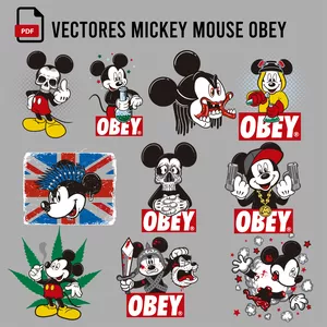Imagen de portada para Curso online PACK MICKEY MOUSE EXTREMOS OBEY Vector PDF x10