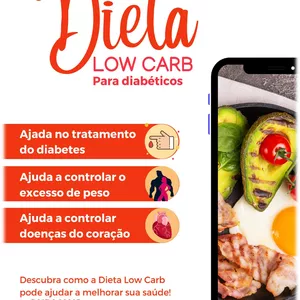 Imagem de capa para o Ebook Dieta Low Carb para diabéticos