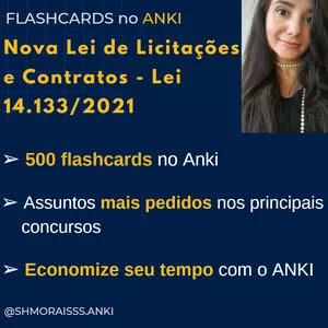 Imagem de capa para o Curso online Flashcards Lei 14.133/2021 - Avulso (atualização por 1 ano)