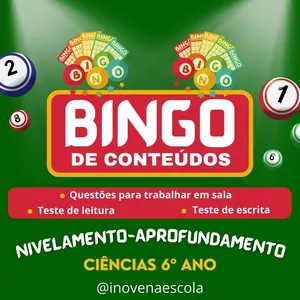 Imagem de capa para o Ebook Bingo de Conteúdos Ciências 6º ano