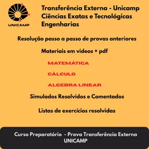 Imagem do curso Preparatório Transferência Externa UNICAMP – Matemática Completa (Cálculo + Álgebra Linear)
