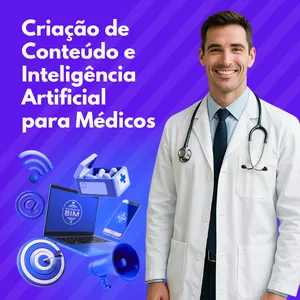 Imagem de capa para o Curso online Criação de Conteúdo e Inteligência Artificial para Médicos