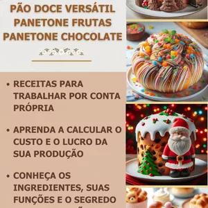 Imagem de capa para o Ebook Ebook Pão doce versátil fofinho, Panetone de Frutas e Panetone de Chocolate