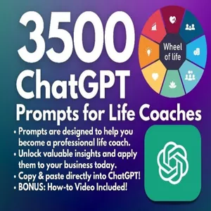Cover image for Ebook ChatGPT AI Prompts 3500+ for Life Coach Entrepreneurs