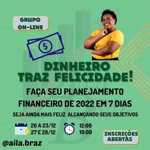 Imagem de capa para o Evento online PLANEJAMENTO FINANCEIRO DE 2022 EM APENAS 7 DIAS