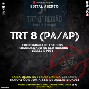 Imagem de capa para o Ebook PLANO DE ESTUDOS TRT 8 - AJAJ - 2022 
